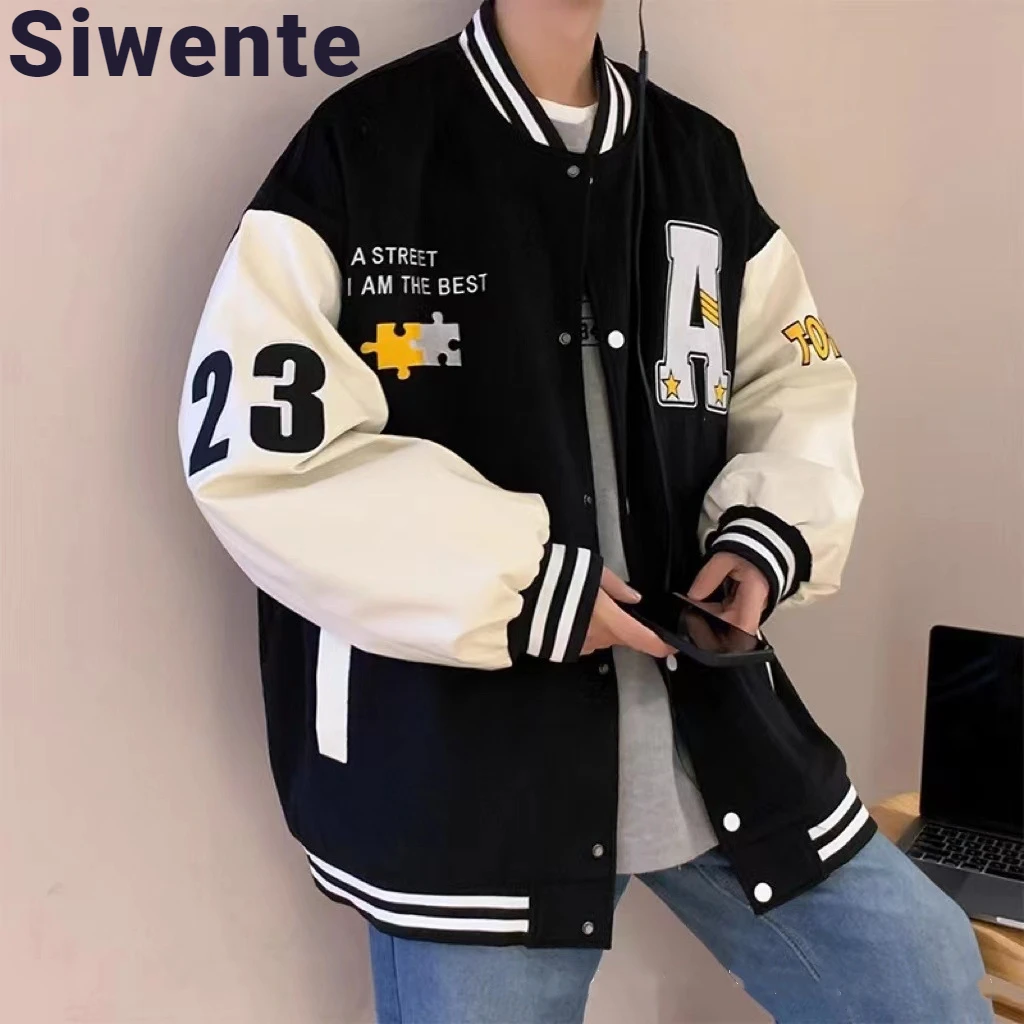 

Letter A Casual Male Coats American Embroidered Printed Men's Clothing Youth Popular Loose Single-breasted Sports Jacket for Men