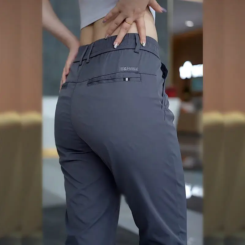 Men's Ice Silk Straight Leg Thin Breathable Casual Pants