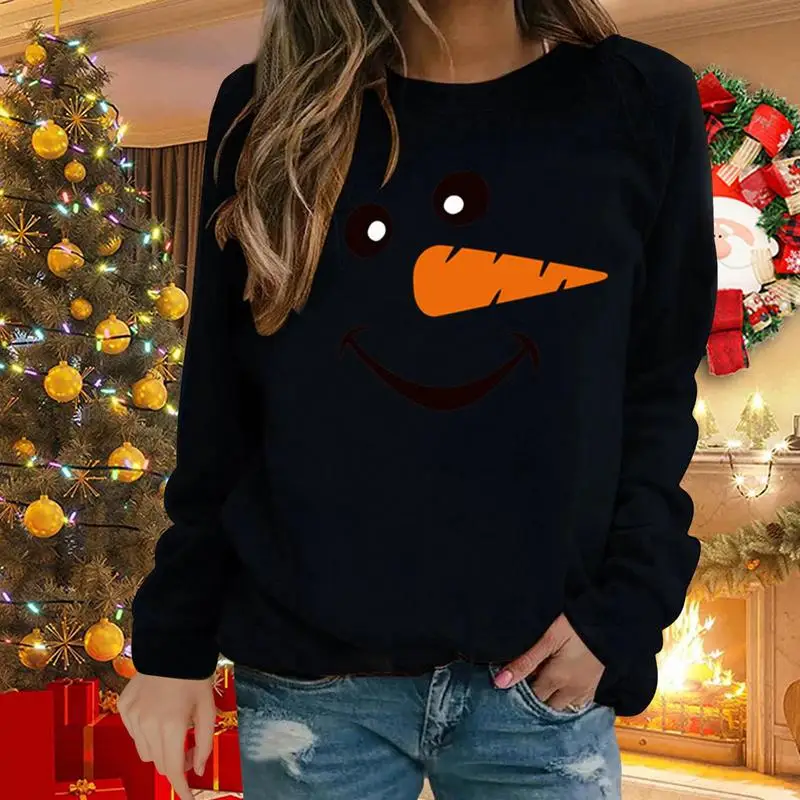Oversized Crewneck Sweatshirt Women Casual Christmas Crewneck Oversized Sweatshirt Christmas