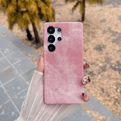 Washed Denim Matte Hard Phone Case - Frameless Cooling Design - Galaxy S23 Ultra (Pink)