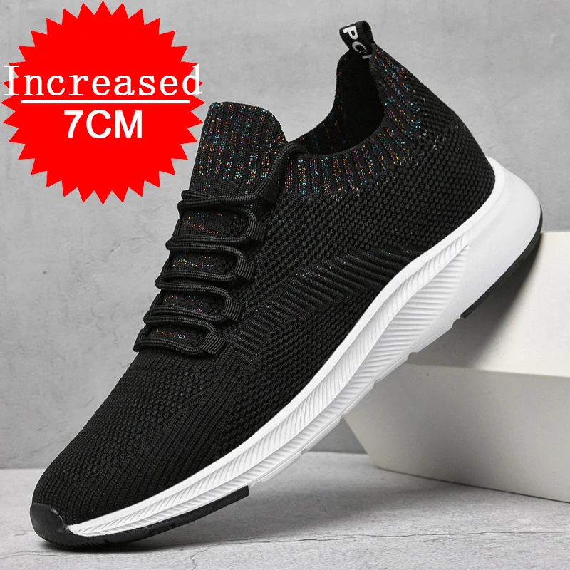 Man Mesh Sports Breathable Casual Shoes Invisible Inner Height-increasing Shoes Shoes Soft-soled Running Shoes Increasing Shoes 2