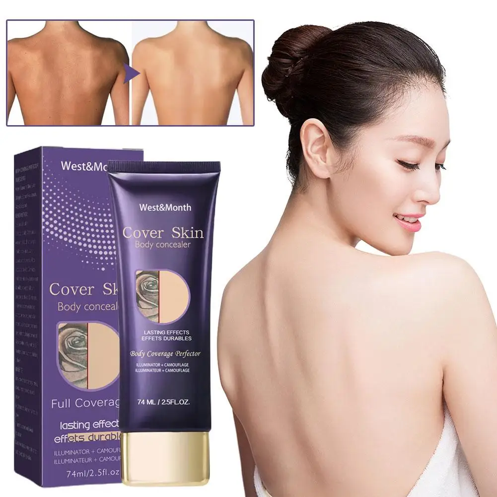 

74ml Body Tattoo Concealer Coverage Flaw Waterproof Breathable Concealer Body Legs Long-lasting Sweatproof Lig Spots Makeup Y2E2