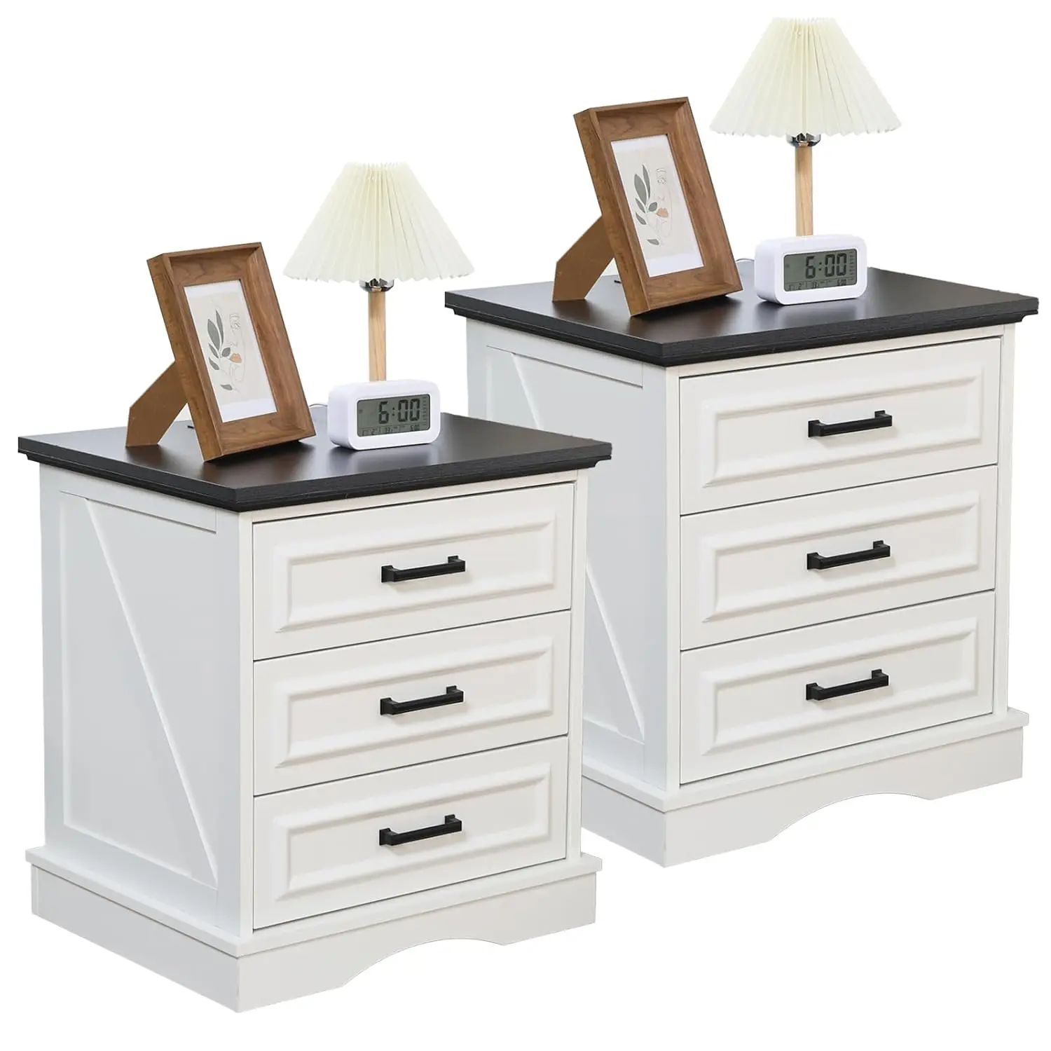 2 or 3 Drawer Nightstand Set 1
