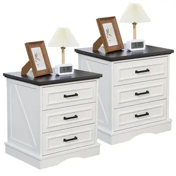 2 or 3 Drawer Nightstand Set 1