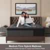 Queen Mattress, 14 Inch Hybrid Mattress with Gel Memory Foam and Individually Pocket Innerspring Euro Top Mattresses Medium Firm 2