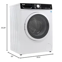 Front Load Washer Compact 2.2 cu. ft capacity Automatic Cycles Electronic Control LED Display White Stackable Freestanding 2