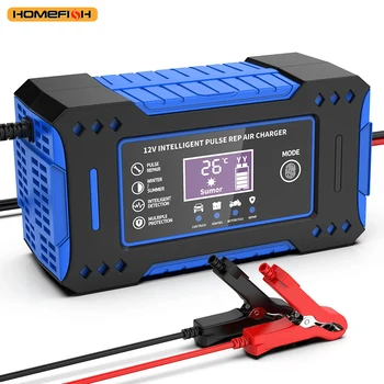 Display LCD per riparazione batteria Caricabatteria per auto intelligente 6A 12V Unità di ricarica batteria per auto e moto Piombo