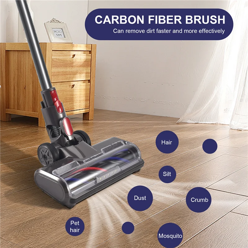 A01V-Electric Brush With Direct Drive For Dyson V7 V8 V10 V11 V15 Electric Brush Accessories Vacuum Cleaner Floor Nozzle