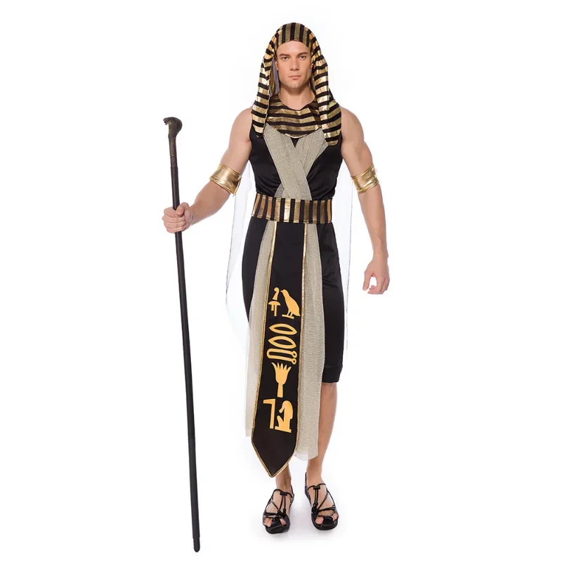 

Amazing Egyptian Pharaoh Role Playing Game Costumes Adult Men Halloween Traditional Egypt Cosplay Fancy Party Dress Outfit