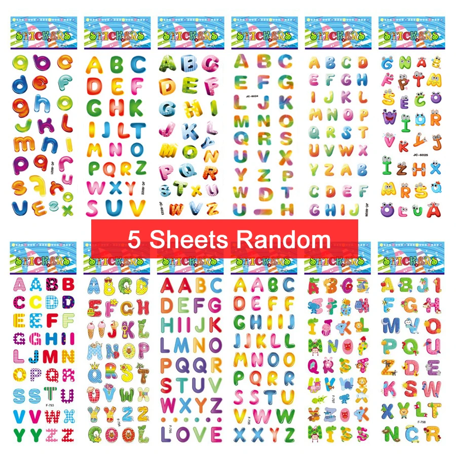 5 Letter Stickers