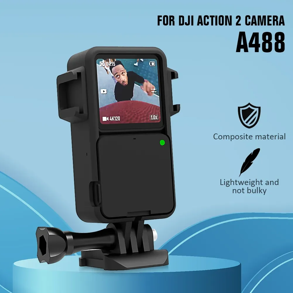 Custodia Per Telaio Per Dji Action 2 Cover Housing Mount Con Per Interfaccia Gopro E 2 Porte Hot Shoe Border Protector Action