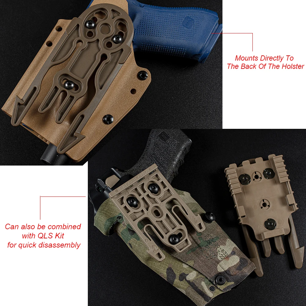 MOLLE Accessory Locking Fork System Tactical Pistol Holster Mount Platform with QLS 19 22 Hunting Holster accessories 4