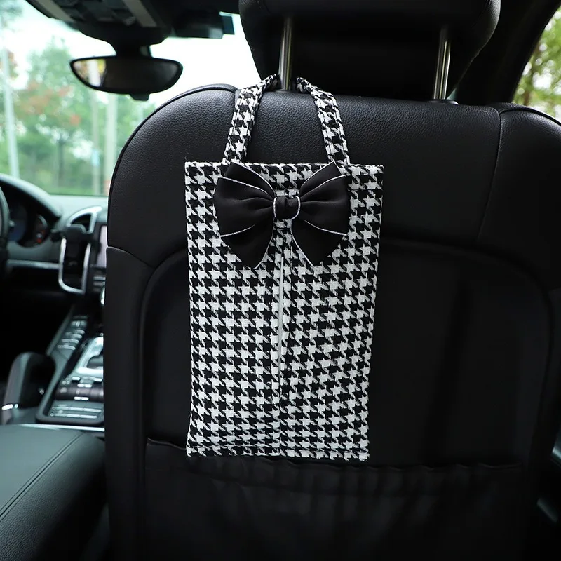 

Qianniao Grid Car Tissue Box Creative Car Chair Back Hanging Paper Drawer Multifunctional Car Tissue Storage Box