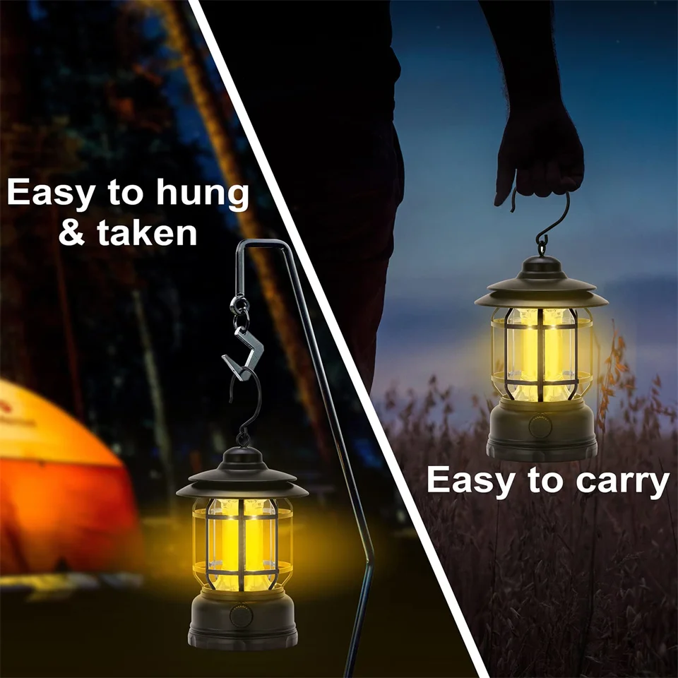 Description Picture 3 of itemCamping Portable Retro Lantern Vintage Tent Lighting Lantern Decoration Waterproof Outdoor Garden Street Path Lawn Lamp