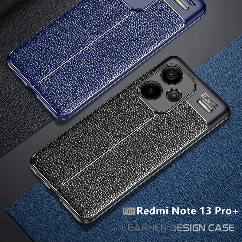 

For Xiaomi Redmi Note 13 Pro Plus Case For Redmi Note 13 Pro Plus Cover Capas New TPU Soft Leather Fundas Redmi Note 13 Pro Plus