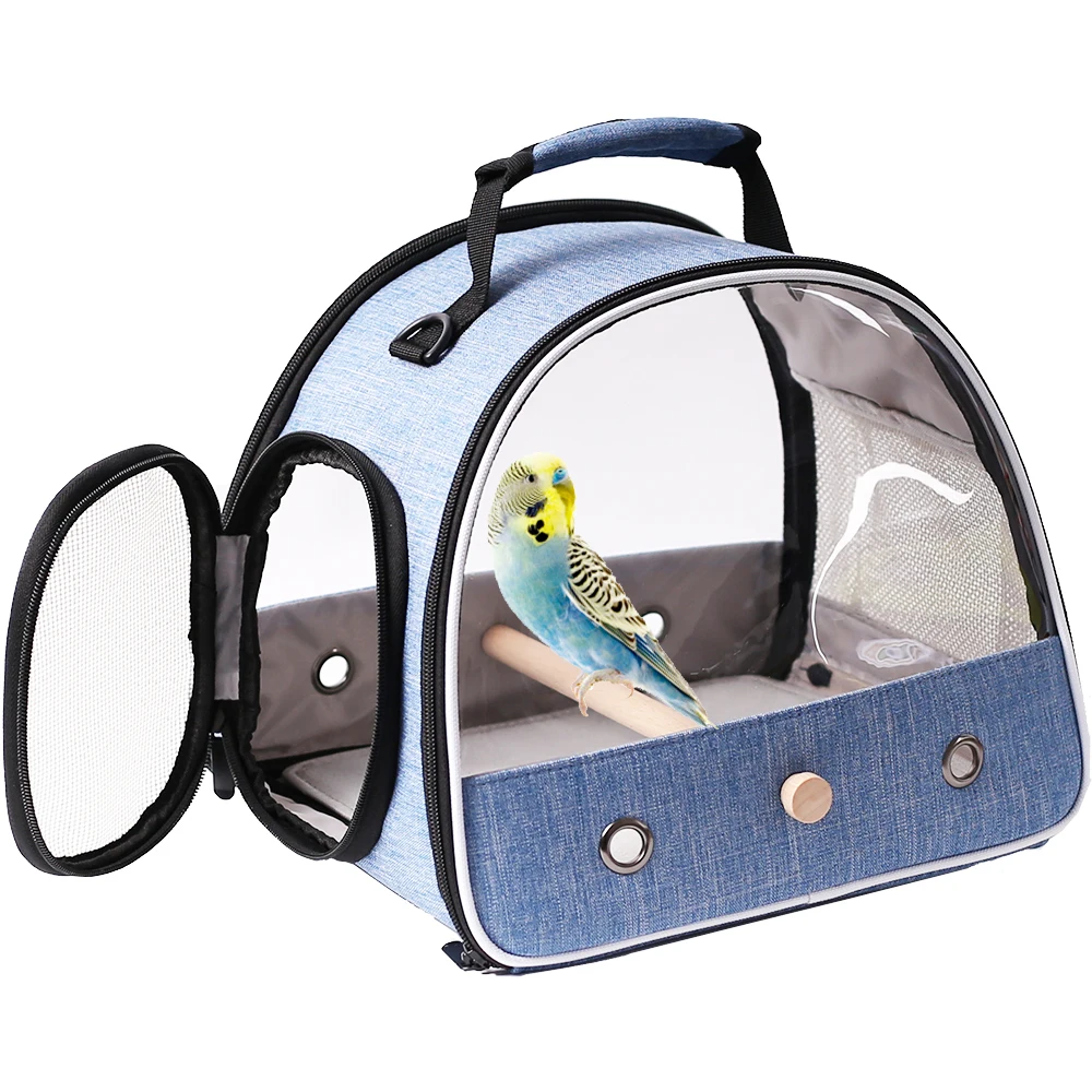 Small Pet Backpack Portable Travel Backpack Side Window Foldable Outdoor Rat Rabbit Parakeet Bird Carrier Bag 5