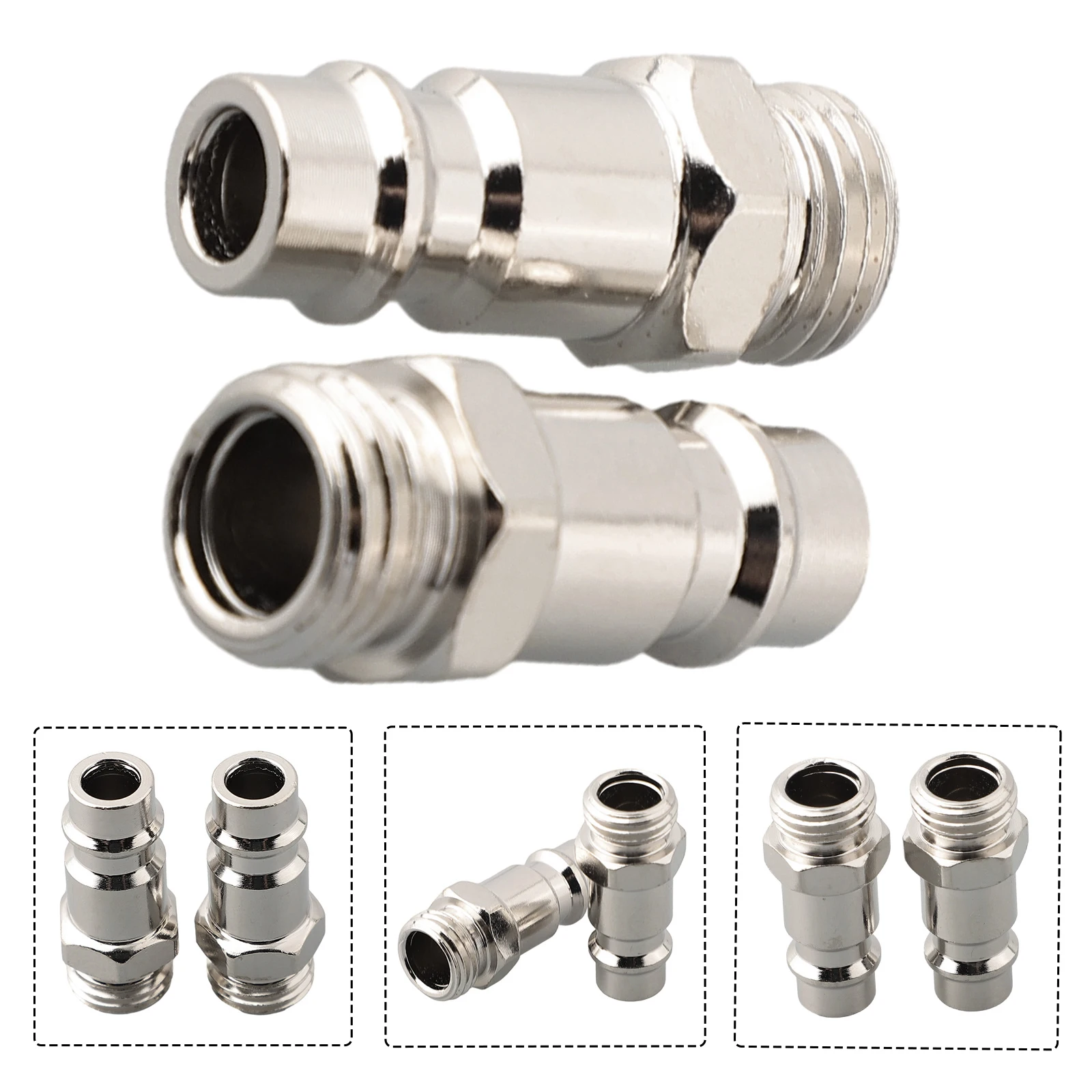 BSP Male Part 2pcs Air Compressor Euro Male Release Fitting Coupler Euro Compressed Fitting 1/4in Quick Release