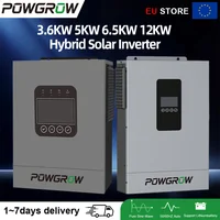 POWGROW Onduleur Solaire Hybride 12KW 48VDC Onde Sinusoïdale Pure 24V 220V 160A avec Contrôleur de Charge MPPT et Convertisseur Hors Réseau WIFI 1