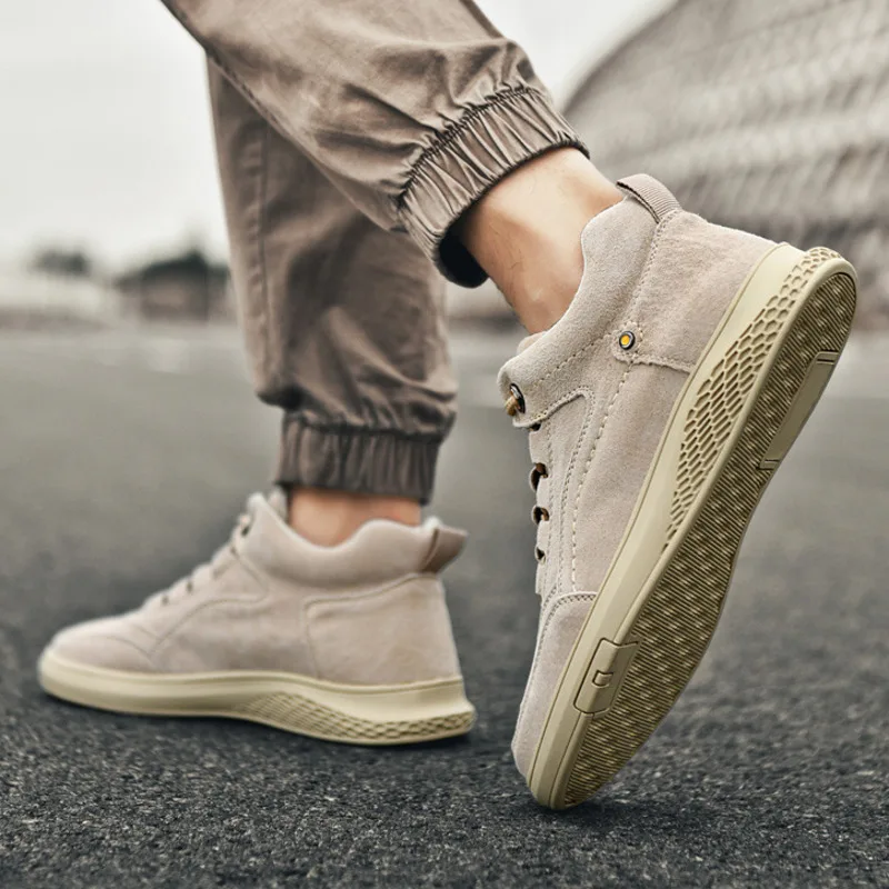 Spring Fashion Men Sneakers Elevator Shoes 7CM Invisible Heightening Shoes Man Trendy High Top Breathable Casual Taller Shoes 3
