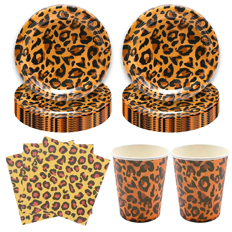 CheetahLeopardPrintNapkinsPlatesPaperCupsKidsBirthdayParty