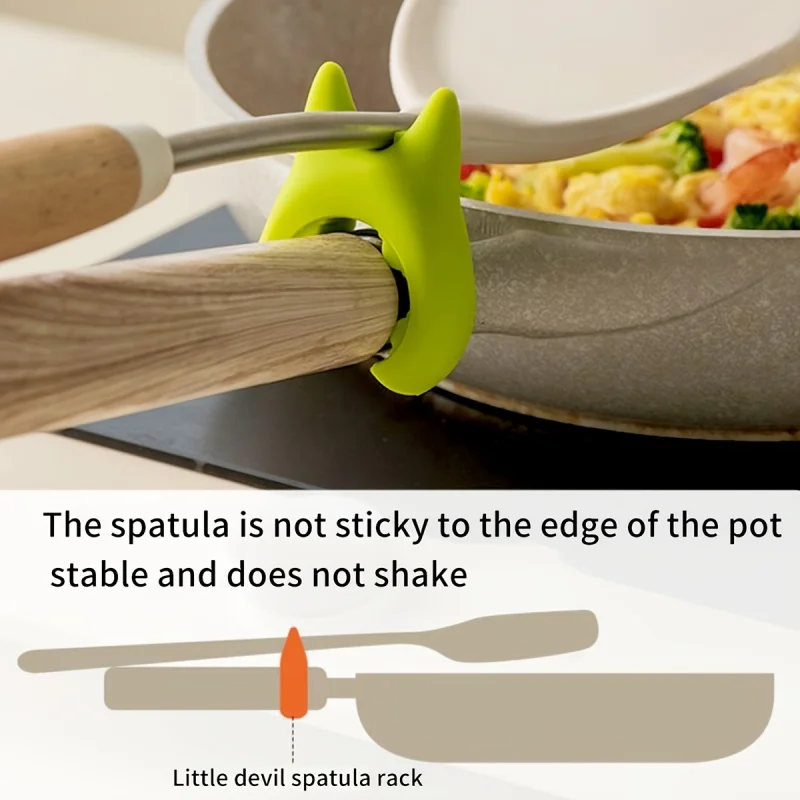 Kitchen Utensil Holder Kitchen Accessories Kitchen Organizer Pot Lid Rack Pot Lid Holder Kitchen Tool Silicone Kitchen Holder 1Pcs of Silicone Kitchenware Sets-Spill-Proof Spoon and Pot Lid Rack，Multi-Function Spatula Shelves Are Suitable for