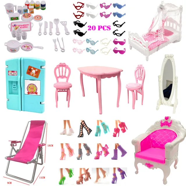 NK Mix Doll Accessories Shoes Rack Playhouse Furniture Mini Swing Play Toy For Barbie Doll Kelly Doll Kids Gift DIY Toys JJ