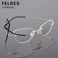 Lunettes de lecture œil de chat en alliage de titane sans limites pour femmes, Anti-lumière bleue, Prescription presbyte, lecteurs classiques féminins 2