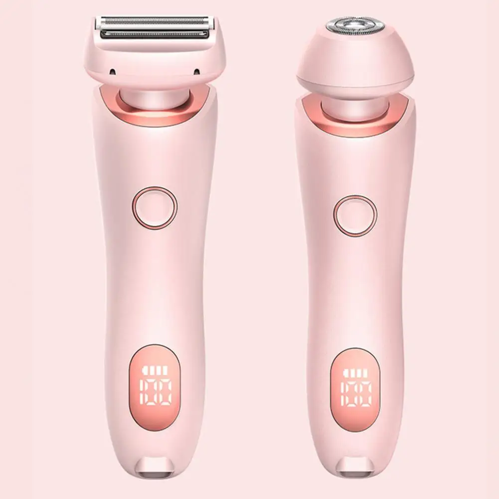 여성용 듀얼 헤드 바디 헤어 트리머, USB 충전식 전기 제모기, 얼굴 바디 비키니 부위용 방수 제모 장치