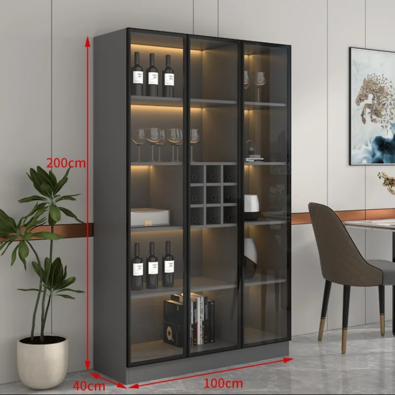 Corner Glass Wine Cabinets Home Racks Kitchen Wall Wine Cabinets Storage Living Room Mueble Licorera Restaurant Furniture Qf50Jg