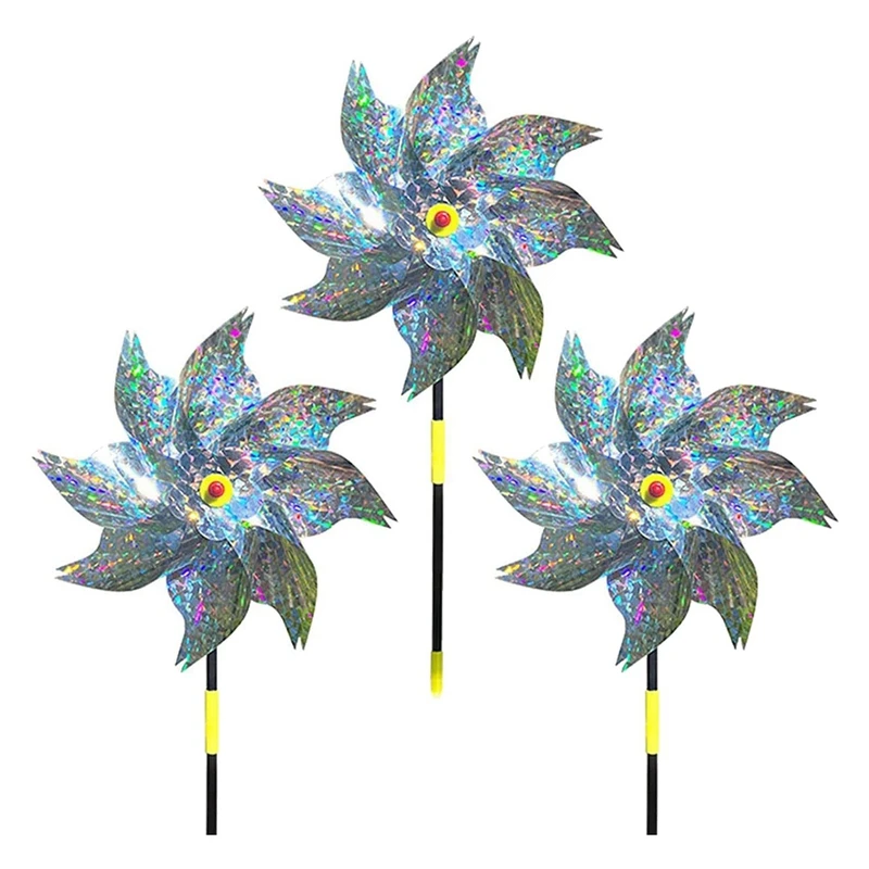 

6 Pieces Windmills, Bird Repellent,Fruit Garden,Reflective Windmill, Bird Repellent, Bird Repellent, Reflective Windmill