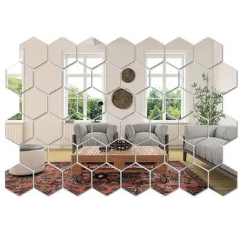 Hexagon Mirror Wall Stickers 1