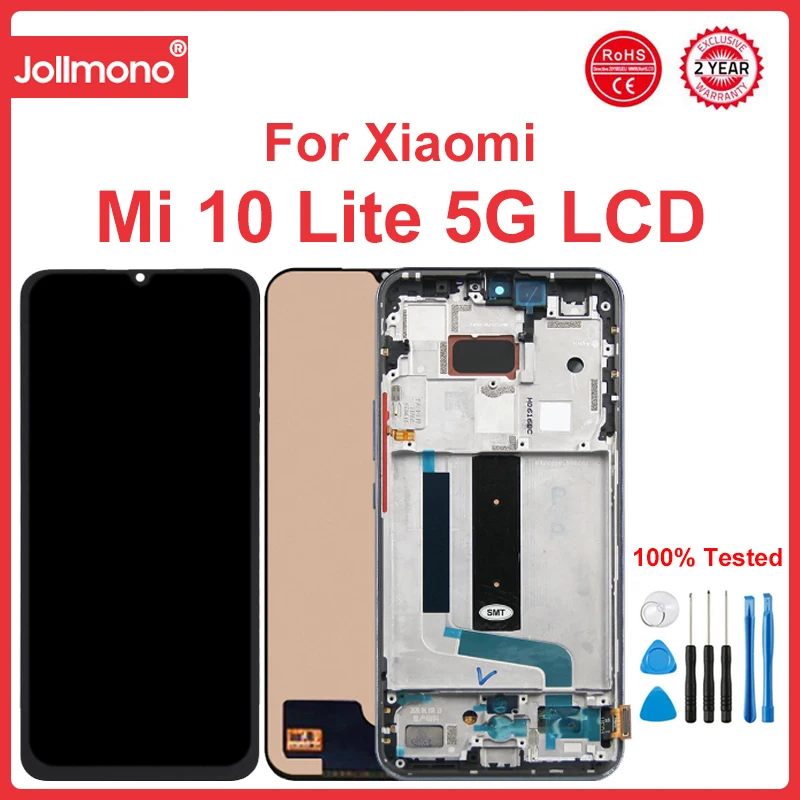 

TFT Screen for Xiaomi Mi 10 Lite 5G M2002J9G M2002J9S XIG01 Lcd Display Touch Screen With Frame Replacement for Mi 10 Lite 5G