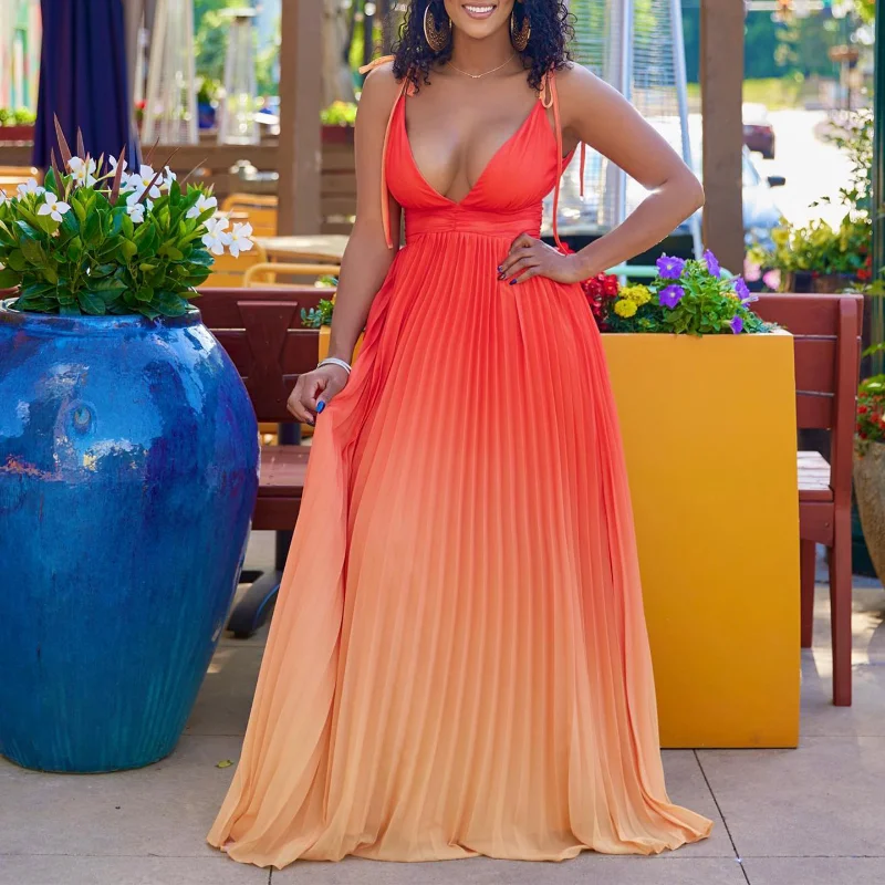 

African Dresses For Women Elegant Dashiki Summer Spaghetti Straps Maxi Dress Ladies Traditional Africa Clothing Fairy Long Dress