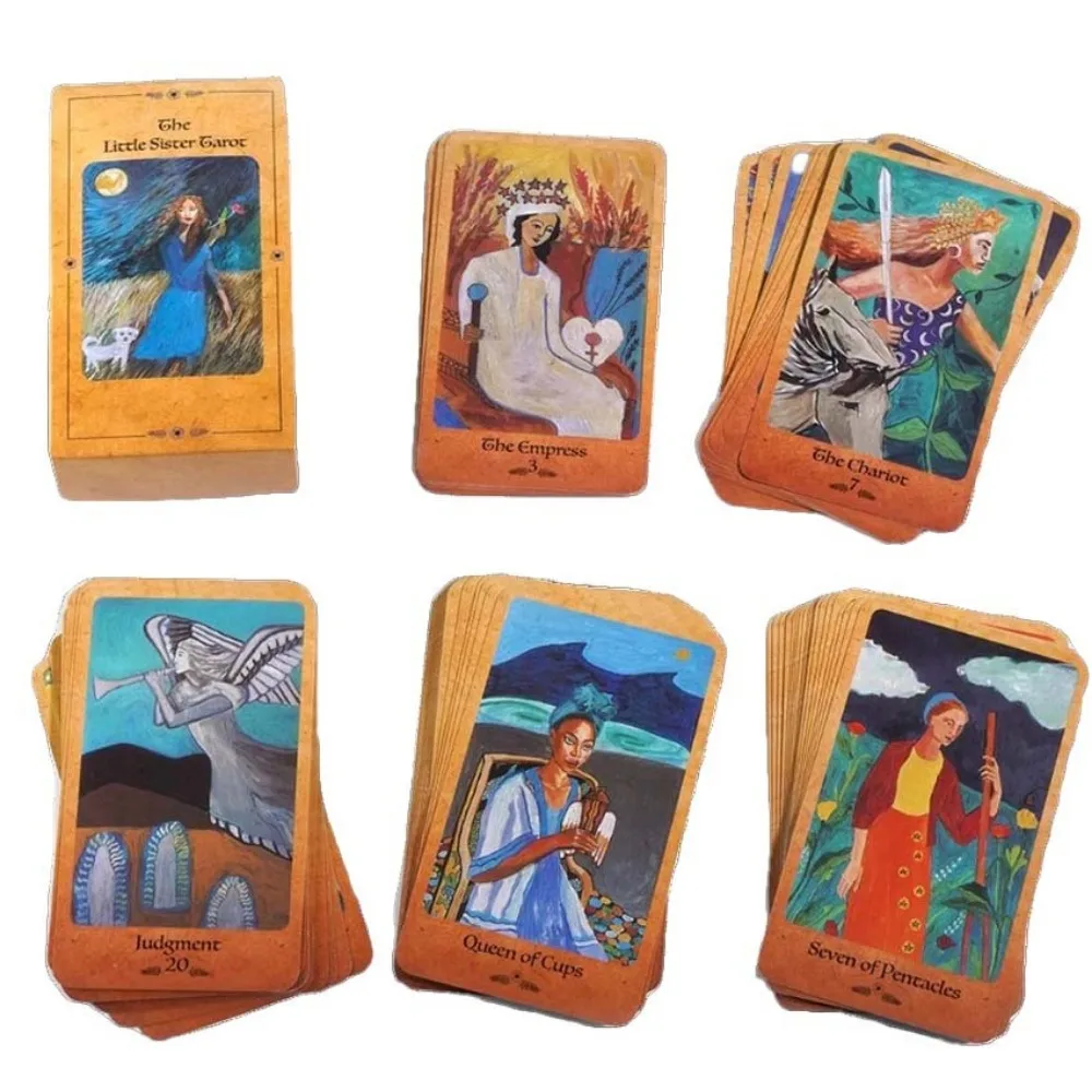 

Little Sister Tarot Deck Card Games A Fools Journey Through Love and Loss 78 Pcs Tarot Cards for Beginners 10.3*6cm