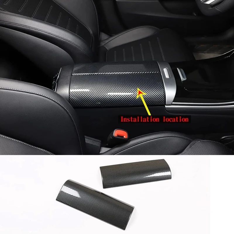 

Накладка на подлокотник автомобиля, отделка для Mercedes Benz C Class W206 C200 C220 C260 C300 2022, комплекты аксессуаров, ABS углеродное волокно