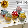 1/2/4PCS Girls Mushroom Shoulder Bag PU Leather Crossbody Purse with Cartoon Design Cute Mini Bag Fashion Accessory
