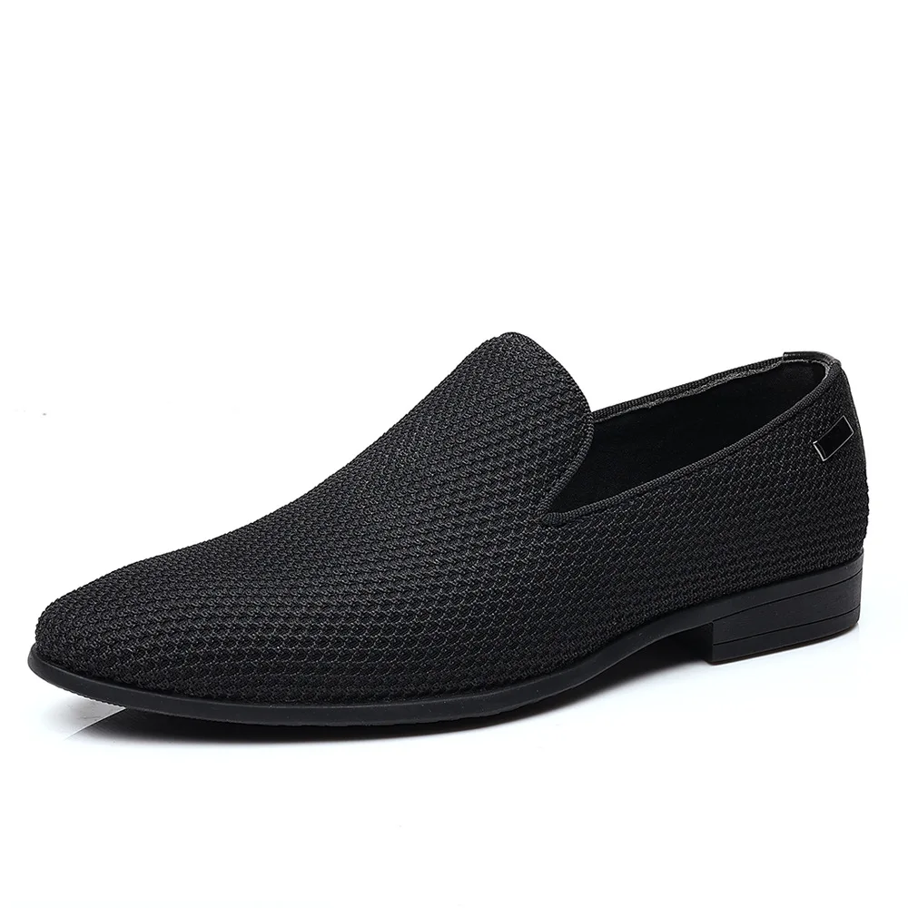 Mens mesh fabrConcise Shoes Men's Business Dress Pointy Plaid Black Shoes Breathable Formal Wedding Shoes Men Zapatos Hombre 2