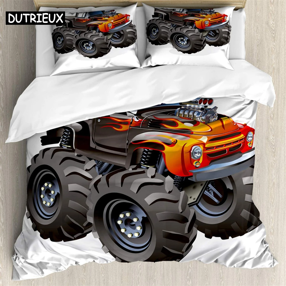 

Big wheel tractor 3Pcs Bedding Sets 3D Digital Printing Custom Quilt Duvet Cover Set Home Queen King Quilt Pillowcase