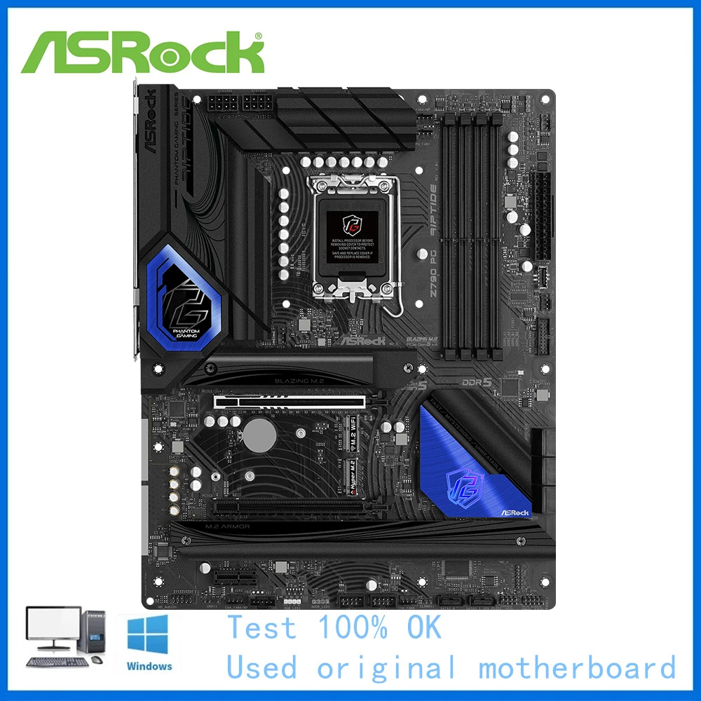 Per Intel Z790 Usato Asrock Z790 Pg Presa Riptide Lga1700 Ddr5 Scheda Madre Desktop Scheda Madre 13Th & 12Th Gen