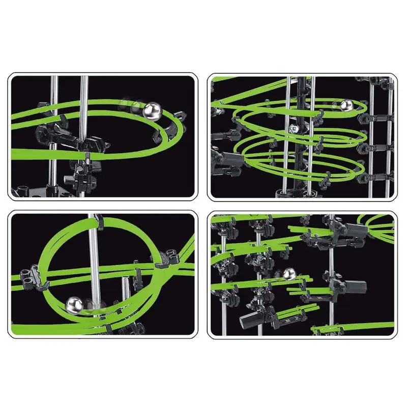 Marble Coaster Run With Motor Set Battery-Powered Marble Maze Game Science Roller Coaster Kit For Teenagers And Adult