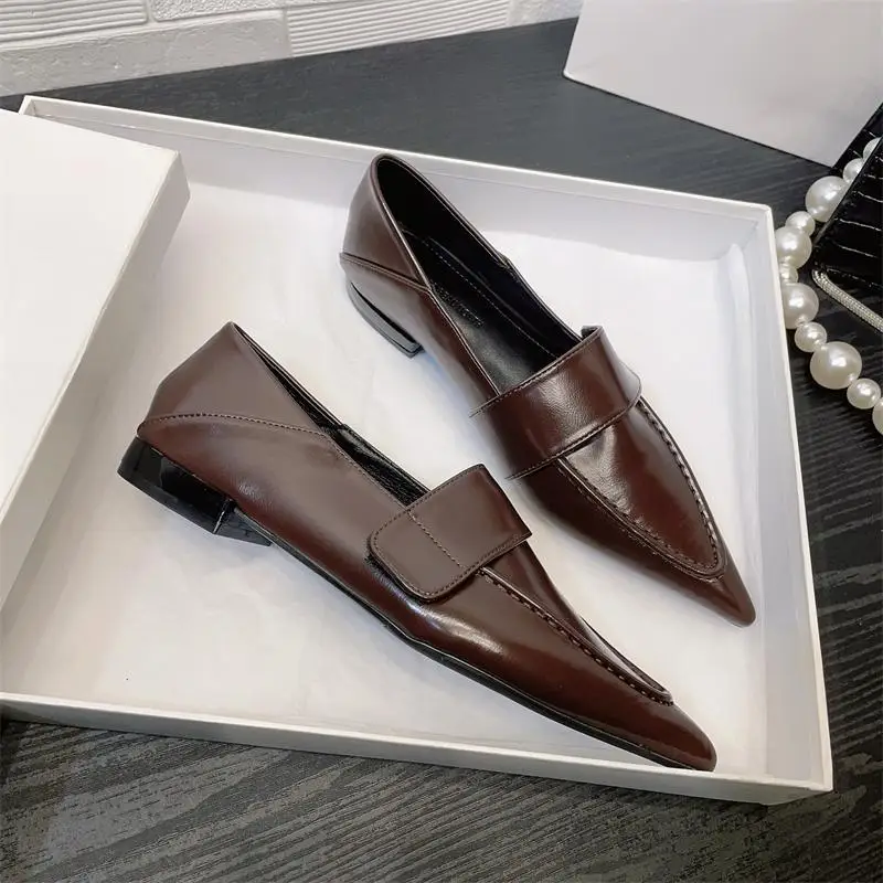 Women's shoes 2026 spring new item European and American style pointed single shoe women's low heel professional women's shoes