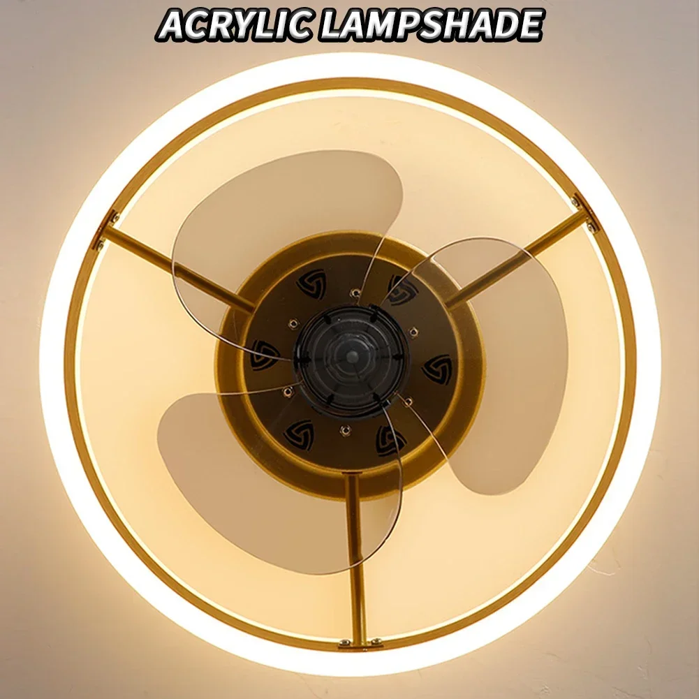 Modern Ceiling Fan With Light 110V Led Ceiling Fan With 3 Color Temperature Adjustable Wind Speed Remote Control For Living Room