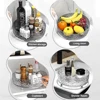 New Light Luxury 360 Rotating Cabinet Organizer Kitchen Bathroom Cosmetic Turntable Storage Tray Non-Slip Spice Round Rack Plate 5