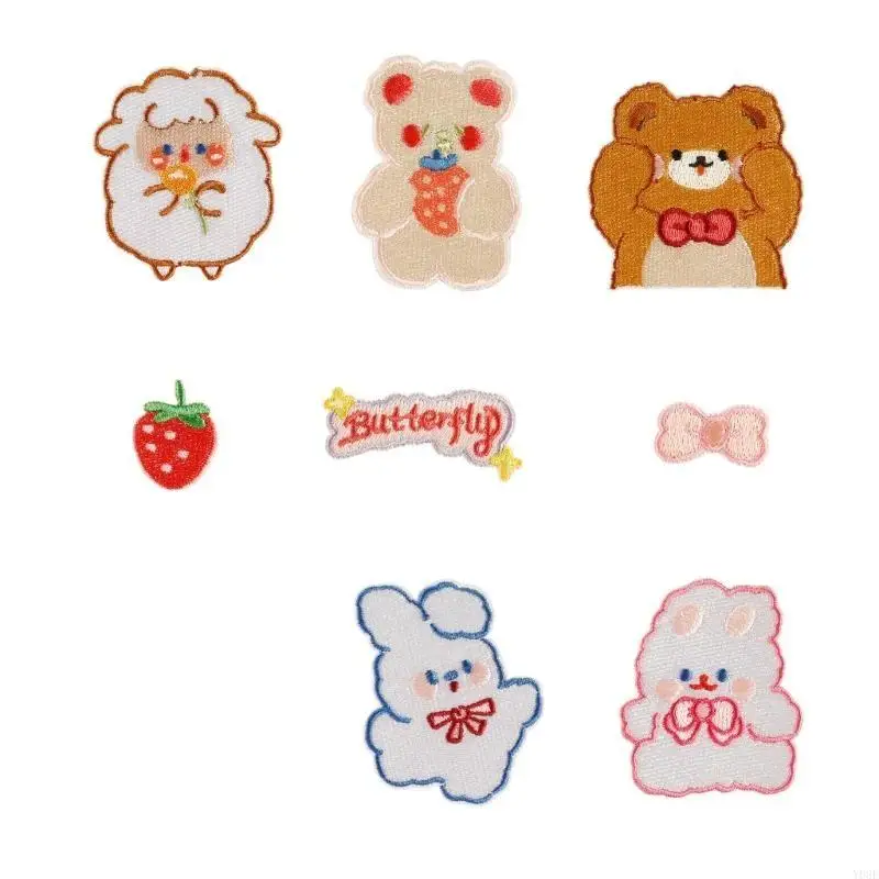 8 PCs Cartoon Tier gestickte Flecken Eisen auf Flecken Nähen auf Applique -Flecken Y08E – Detail 10