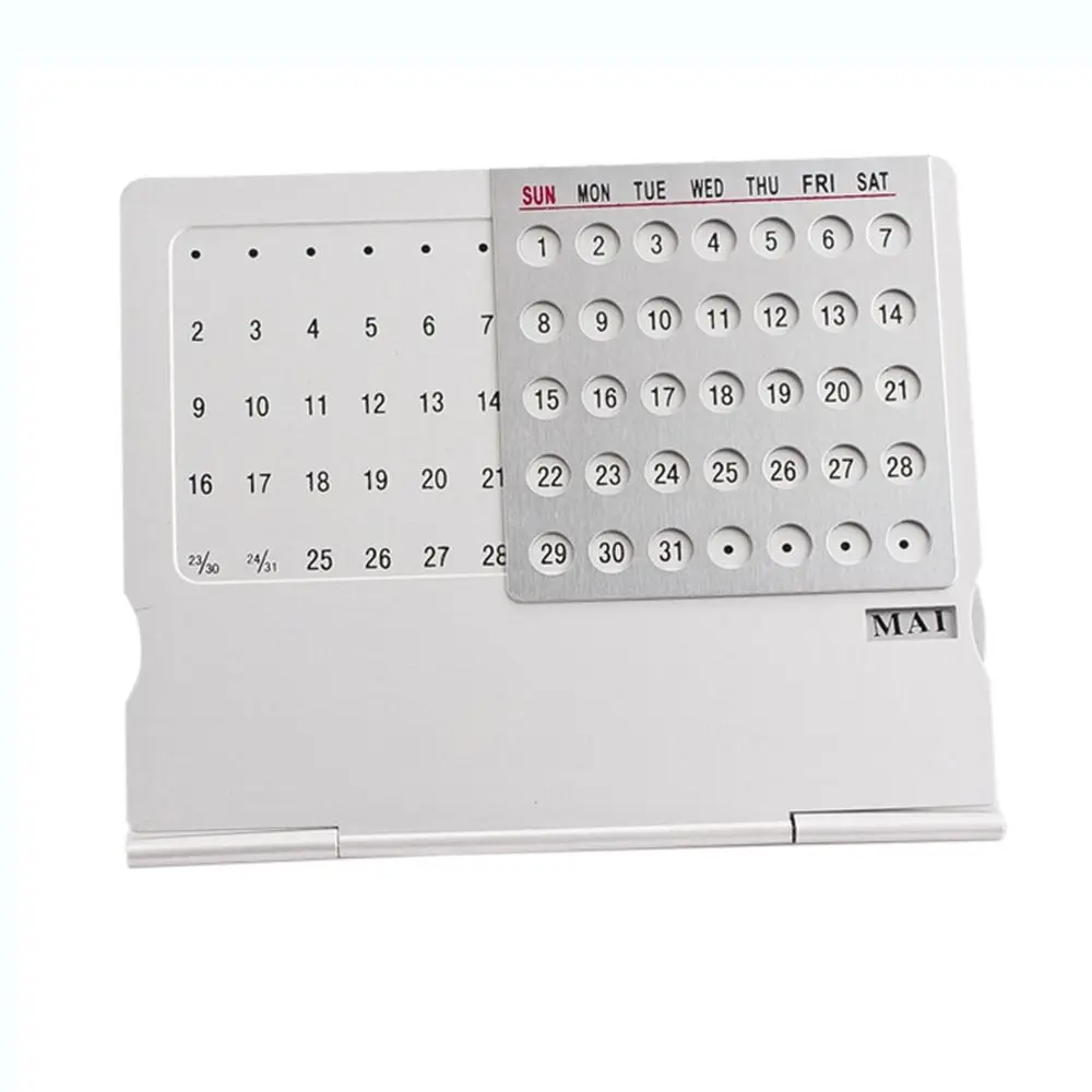 

Reusable Time Perpetual Calendar High-quality Aluminium Alloy Minimalist Table Calendar Fashionable Monthly Calendar Home