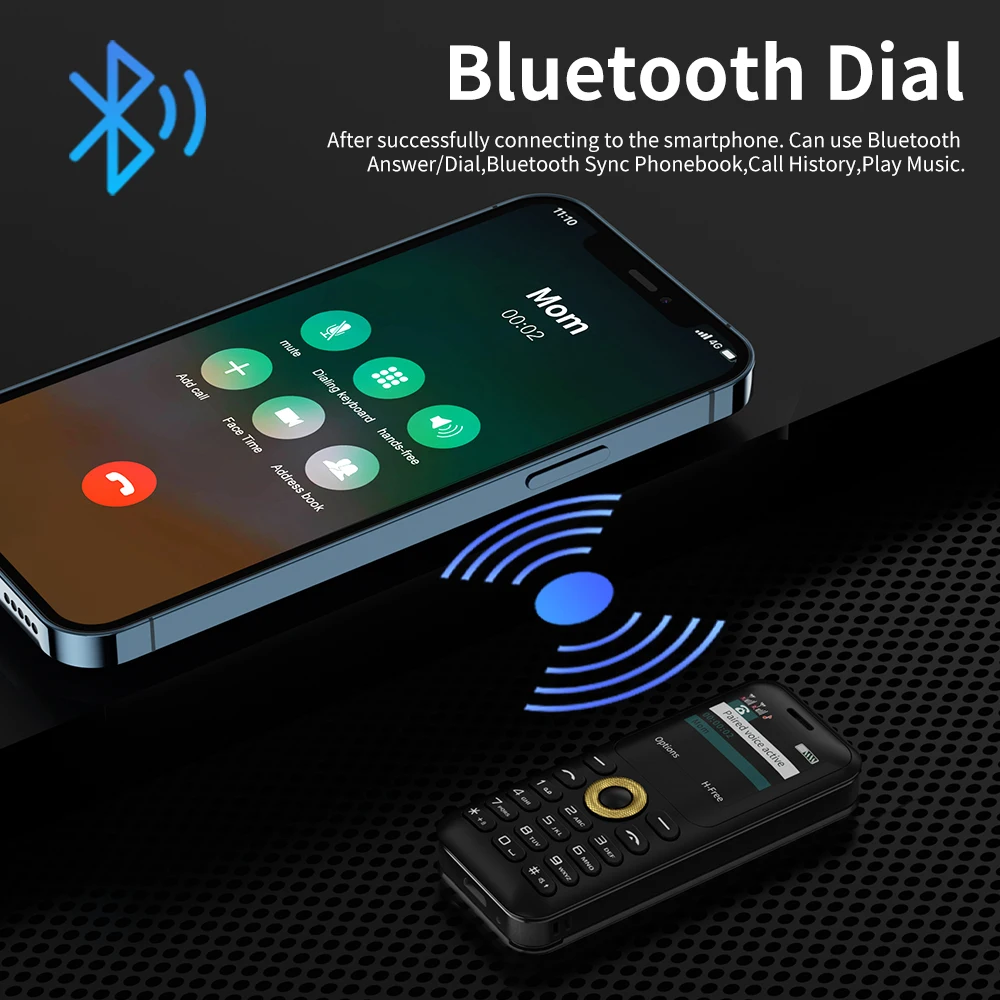 SERVO L8 Mini Laser Indicator Mobile Phone Bluetooth Dialing Magic Voice Blacklist Speed Dial 2 SIM 1.33" Small Cellphone Backup 2