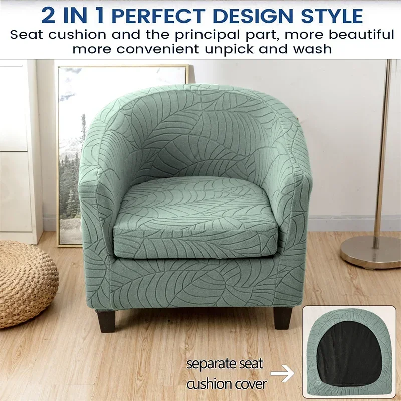 Leaves Jacquard Tub Chair Cover Image 19
