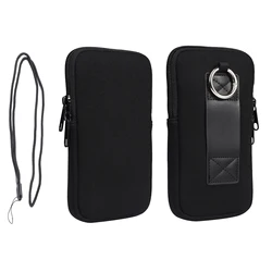 Neoprene Belt Clip Phone Pouch Holster - Durable Tool Waist Bag - XL(7.2 Inch) (Black)