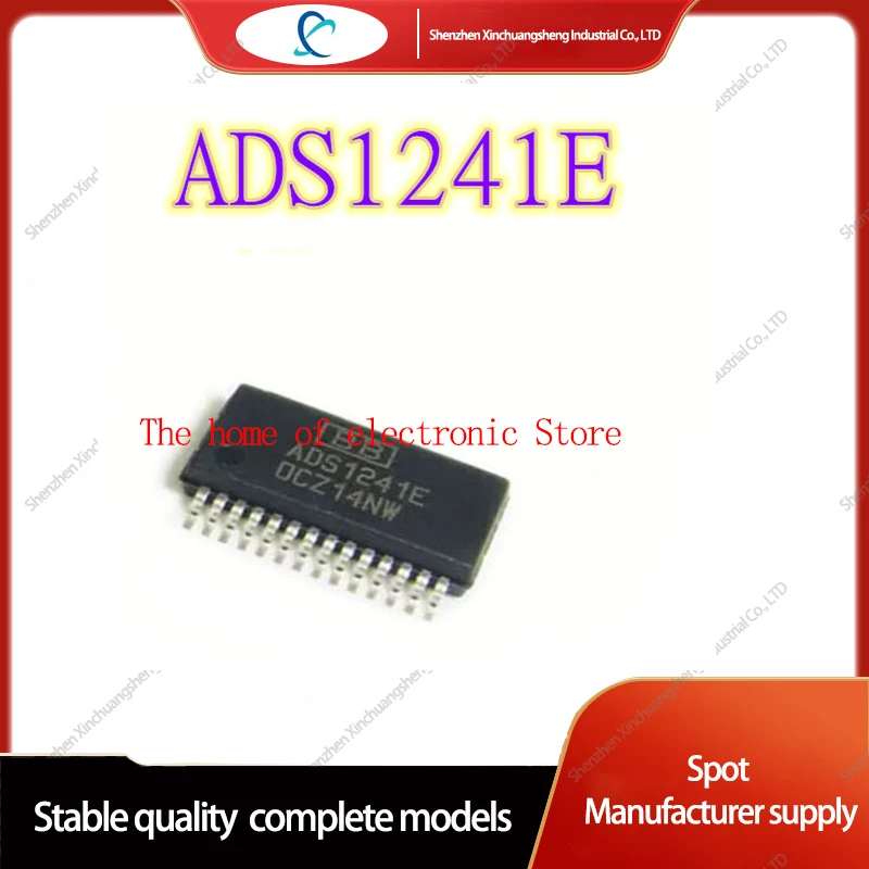 

5PCS ADS1241E SSOP28 24 Bit Analog To Digital Converter 8 Input 1 Sigma-Delta 28-SSOP