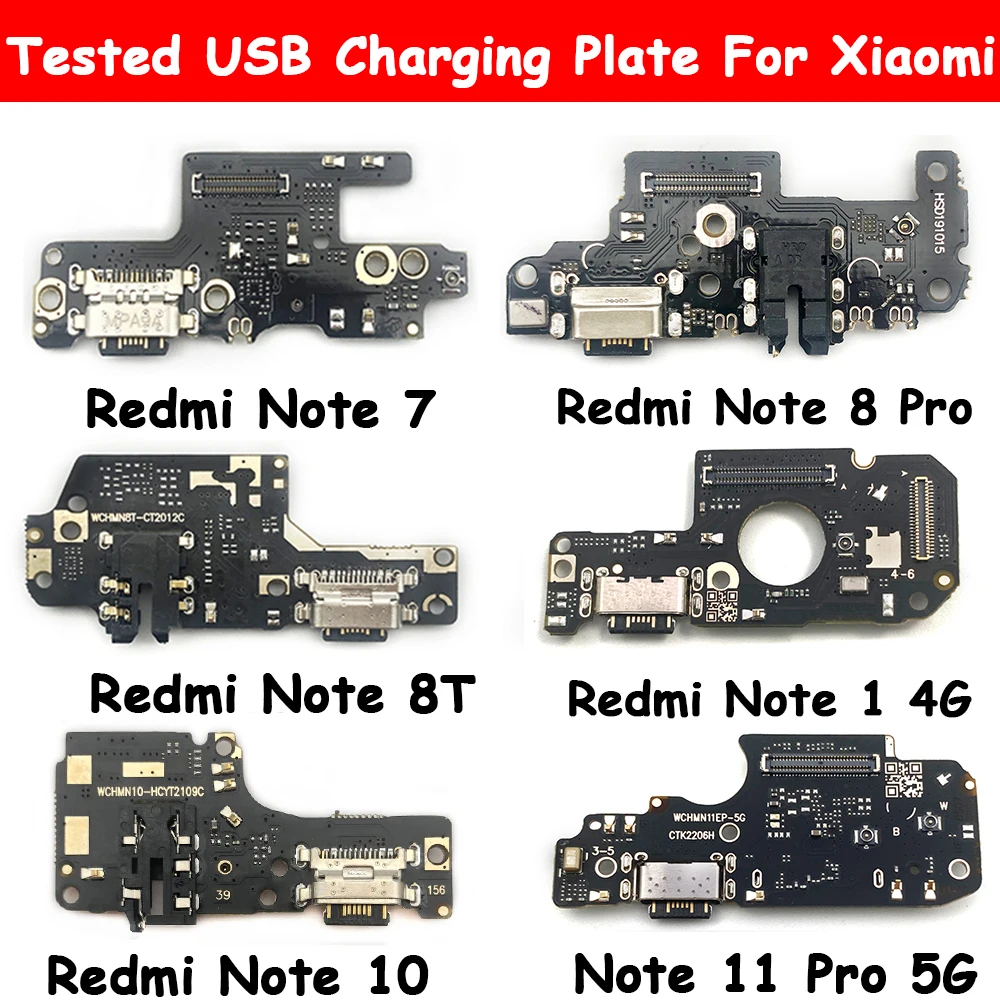

10Pcs/Lots New USB Charging Connector Port Flex Cable For Xiaomi Redmi Note 10 7 8 9 Pro 8T 9S Charging Plate Redmi Note 11